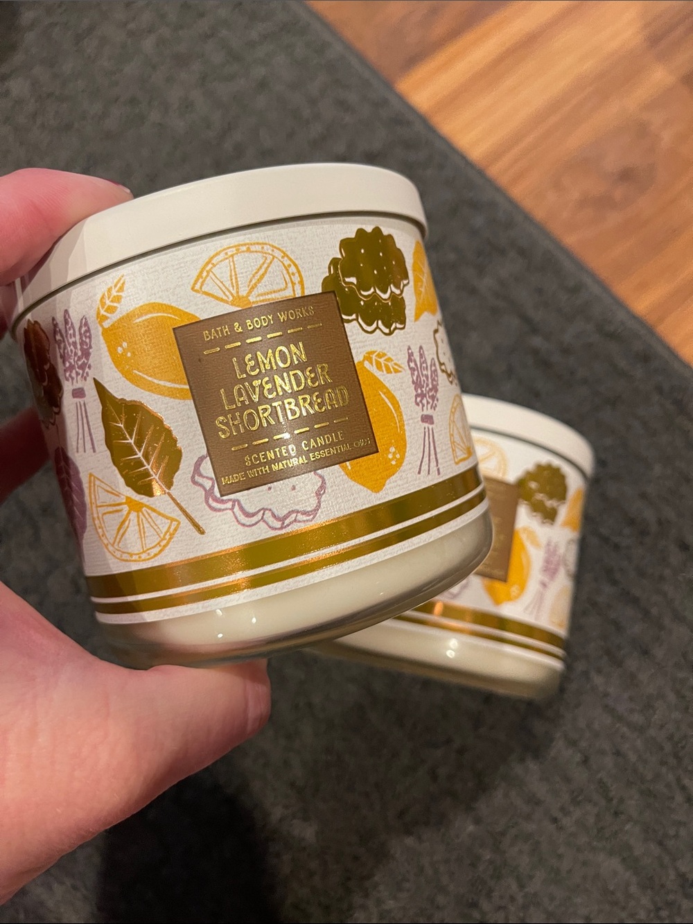 2 Lemon Lavender Shortbread 3 wick Bath and Body Works candles discontinued